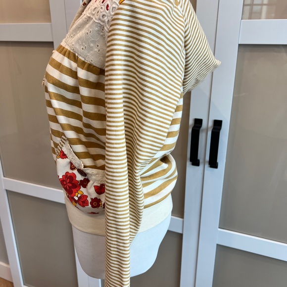 Scrapbook Striped Hoodie with Floral Accents - Picture 3 of 9